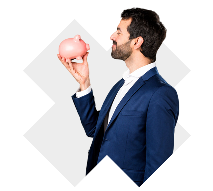 Man with piggy bank